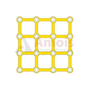 Mini Rectangular Plate 2.0 mm, Titanium, 4x4 Holes, Profile 1.0mm P=5 Piece