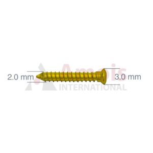 Mini Screw with Full Thread, Titanium, Dia. 2.0mm, Self-Drilling, P=5 Pieces