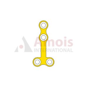 Mini T-Plate 2.0 mm, Titanium, 4 Holes, 12.0mm Web, Narrow, Profile 1.0mm, P=5 Pieces