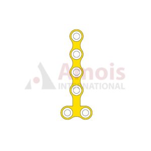 Mini T-Plate 2.0 mm, Titanium, 6 Holes, 7.5mm Web, Narrow, Profile 1.0mm, P=5 Pieces