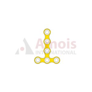 Mini T-Plate 2.0 mm, Titanium, 6 Holes, Wide, Profile 1.0mm P=5 Piece