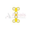 Mini T-Plate 2.0 mm, Titanium, 6 Holes, Double, Narrow, Profile 0.6mm, P=5 Pieces