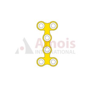 Mini T-Plate 2.0 mm, Titanium, 6 Holes, Double, Narrow, Profile 0.6mm, P=5 Pieces