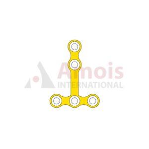 Mini T-Plate 2.0 mm, Titanium, 5 Holes, 12.0mm Web, Wide, Profile 0.6mm, P=5 Pieces