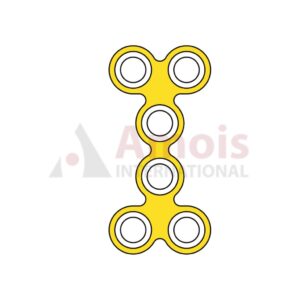 Mini T-Plate 2.0 mm, Titanium, 6 Holes, Double, Narrow, Profile 1.0mm, P=5 Pieces