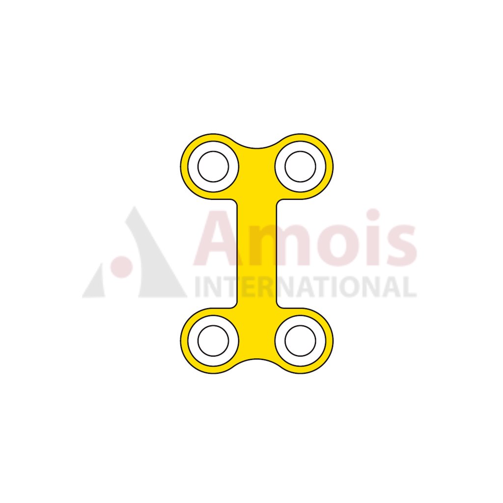 Mini T-Plate 2.0 mm, Titanium, 4 Holes, Double, 12.0mm Web, Narrow, Profile 0.6mm, P=5 Pieces