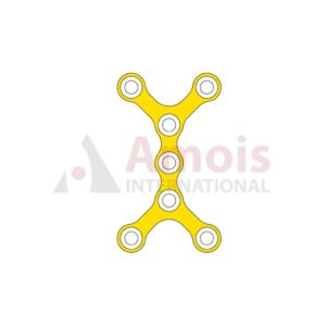 Mini Y-Plate 2.0 mm, Titanium, 7 Holes, Double, 6.0x6.0mm Y-Bar, Profile 1.0mm, P=5 Pieces