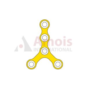 Mini Y-Plate 2.0 mm, Titanium, 5 Holes, 6.0x6.0mm Y-Bar, Profile 0.6mm, P=5 Pieces