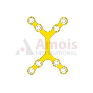 Mini Y-Plate 2.0 mm, Titanium, 8 Holes, Double, 10.0mm Web, Profile 0.75mm, P=5 Pieces