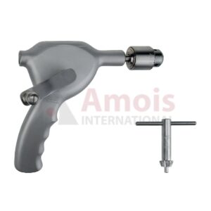 RALK Hand Drill with Jacobs Chuck and Wrench, Opening Up To Dia. 6,35mm, Longitudinally Bored, Light Metal Housing