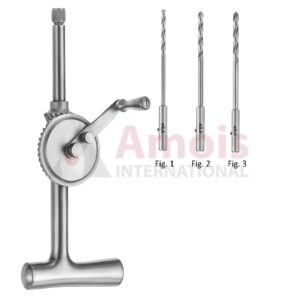 STILLE SHERMAN Bone Drill 24cm, Complete with 3 Twist Drills