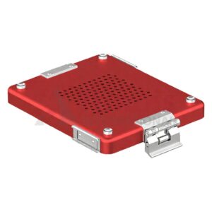 Lid for Dental-Container, red perforated, 232x174mm