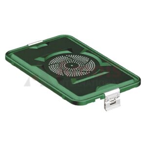 Lid for Sterilization Container, Green Lid Perforated, 460x285 mm