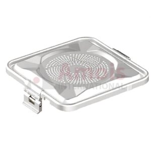 Lid For Sterilization Container, Silver Lid Perforated, 295x280 Mm