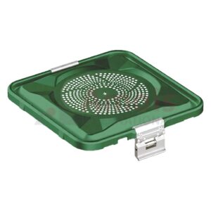 Lid For Sterilization Container, Green Lid Perforated, 295x280 Mm