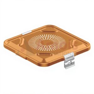 Lid for Sterilization Container, gold Lid perforated, 295x280 mm