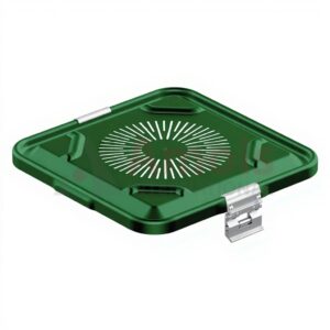 Lid for Sterilization Container, green Lid perforated, 295x280 mm