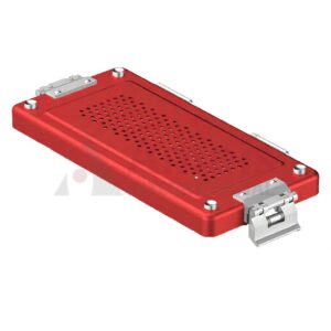 Lid for Sterilization Container, red Lid perforated, 315x140 mm