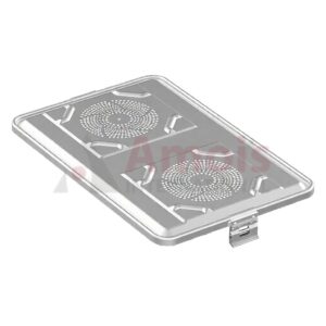 Lid for Sterilization Container, silver perforated, 583x370 mm