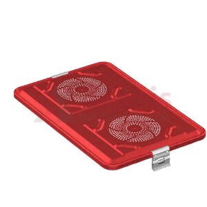Lid for Sterilization Container, red perforated, 583x370 mm