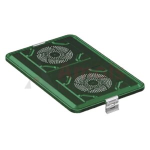 Lid for Sterilization Container, green perforated, 583x370 mm