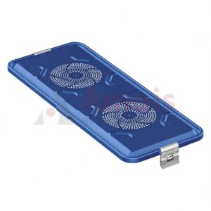 Lid for Sterilization Container, Blue Perforated, 730x285 mm