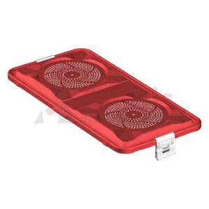 Lid for Sterilization Container, Red 585x285 mm, Perforated