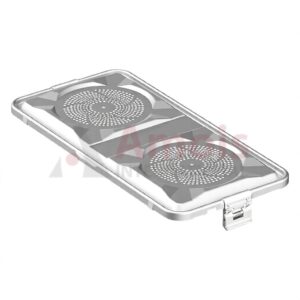 Lid for Sterilization Container, Silver 585x285 mm, Perforated