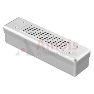 Scope-Sterilization Container Silver, outside 260x70x60mm Lid perforated - Bottom perforated