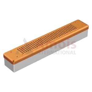 Scope-Sterilisationscontainer outside 455x80x70mm, yellow Lid perforated - Bottom perforated