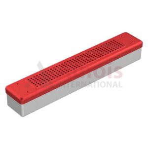 Scope-Sterilisationscontainer outside 455x80x70mm, red Lid perforated - Bottom perforated
