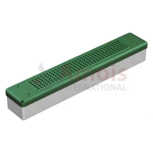 Scope-Sterilisationscontainer outside 455x80x70mm, green Lid perforated - Bottom perforated