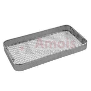 Wire Basket, Perforated Side Walls, with Drop Handle, Welded Square Mesh, without Bottom Frame, Stainless Steel