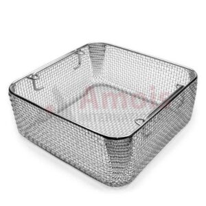 Wire Basket, with Drop Handle, Perforated Sheet Stackable