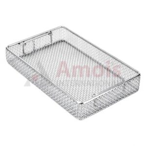 Wire Basket 270x170x38mm, with Drop Handle, Plain Wire Mesh