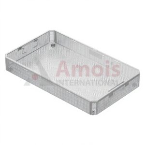 Wire Basket, with drop handle, perforated sheet stackable