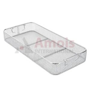 Wire Basket, with drop handle, plain wire mesh, stackable