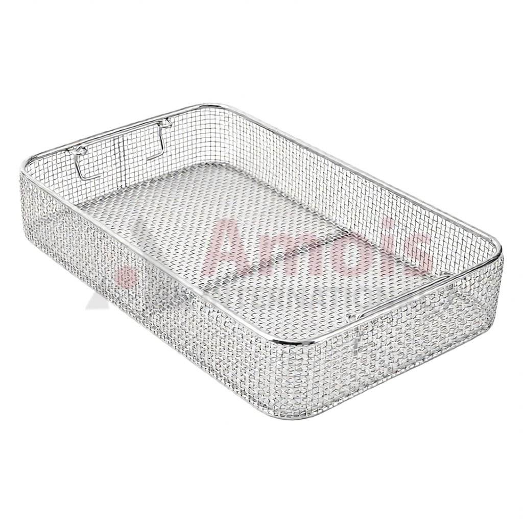 Wire Basket, with Drop Handle, Flat Wire Mesh, Stackable